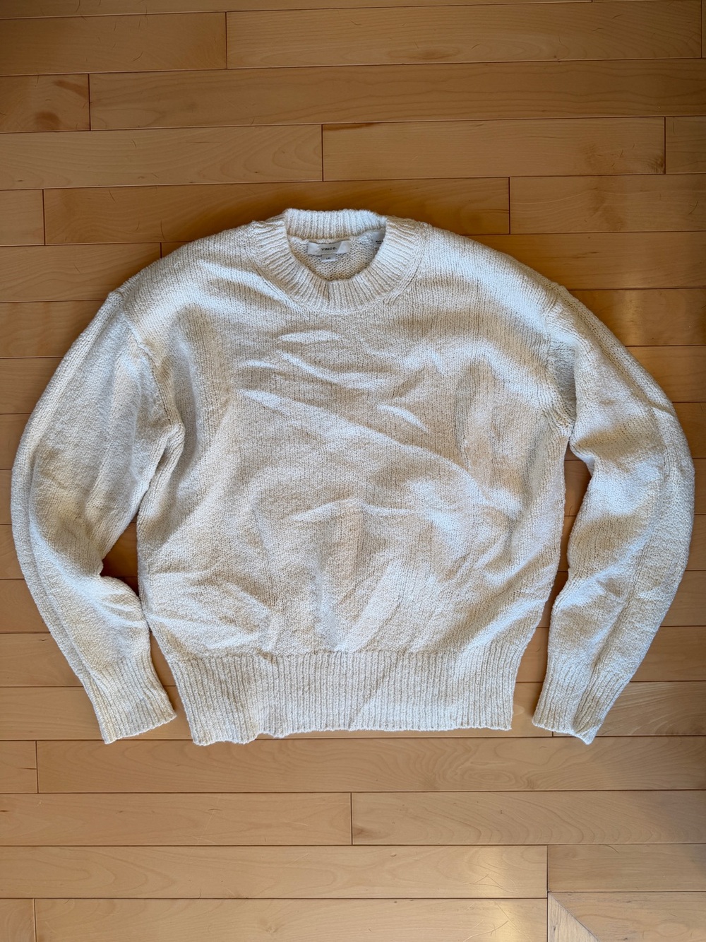 Vince Cashmere Cotton Crewneck Sweater women’s large off white